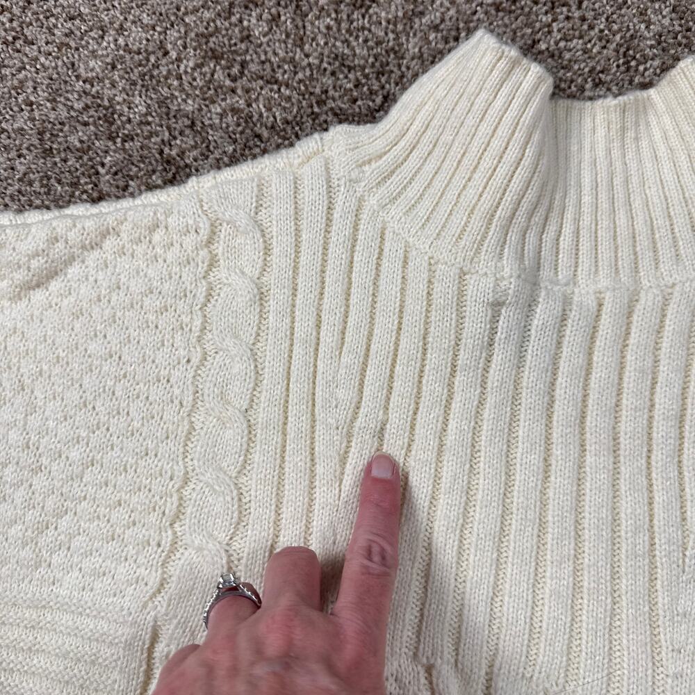 Maeve Cable-Knit Wool Blend Sweater Vest Oversized NWT Small Mock Neck Ivory - Picture 6 of 14